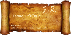 Flesko Rókus névjegykártya